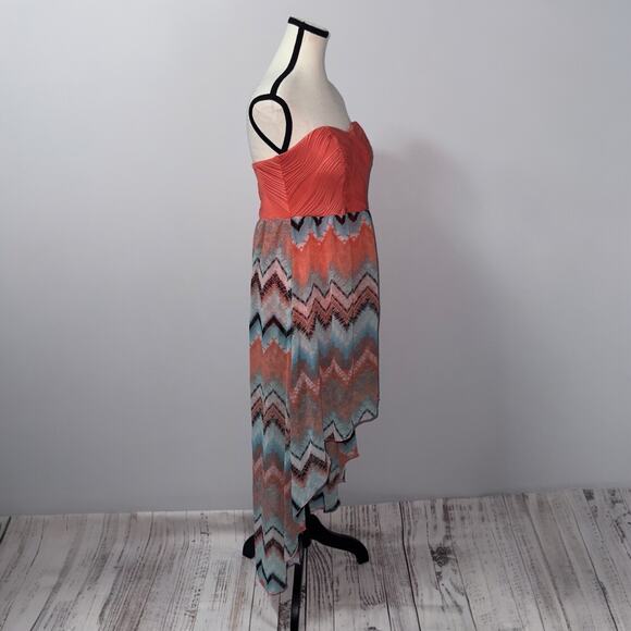 No Boundaries Coral Strapless high low Dress junior's size XL (15-17) - Picture 3 of 9
